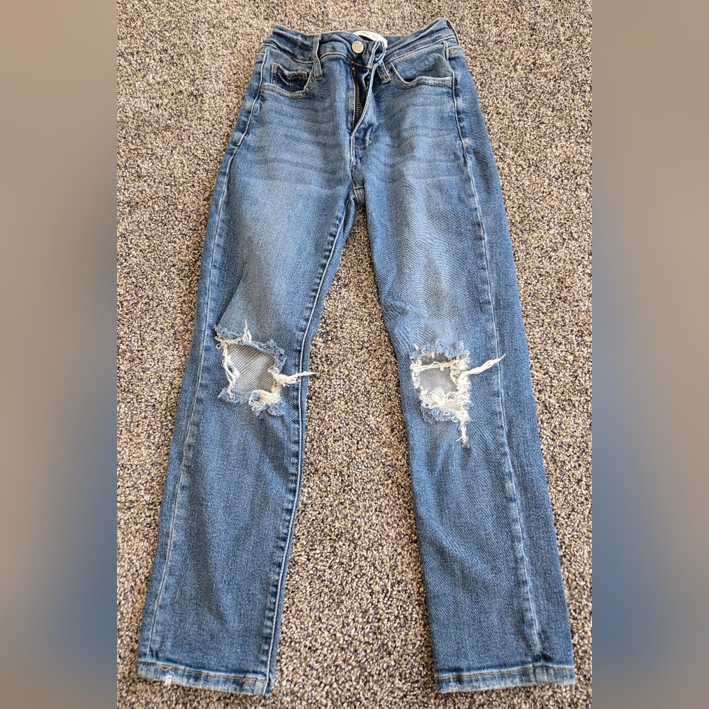 Distressed Blue Jeans